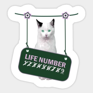 Cat on Life Nine Sticker